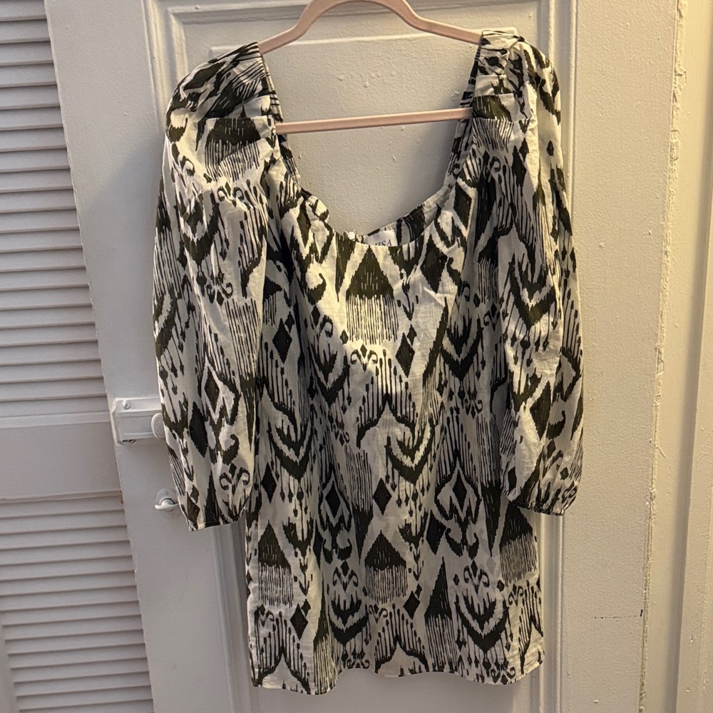 Misa Los Angeles Black and White Patterned Dress